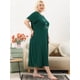 thumbnail image 4 of Women's Plus Size Nightgown Cat Print with Pocket Sleep Dress Sleepwear Dark Green 1X, 4 of 6