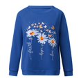 thumbnail image 2 of Women's T Shirts Harajuku Daisy Print O-Neck Loose Tops, 2 of 3