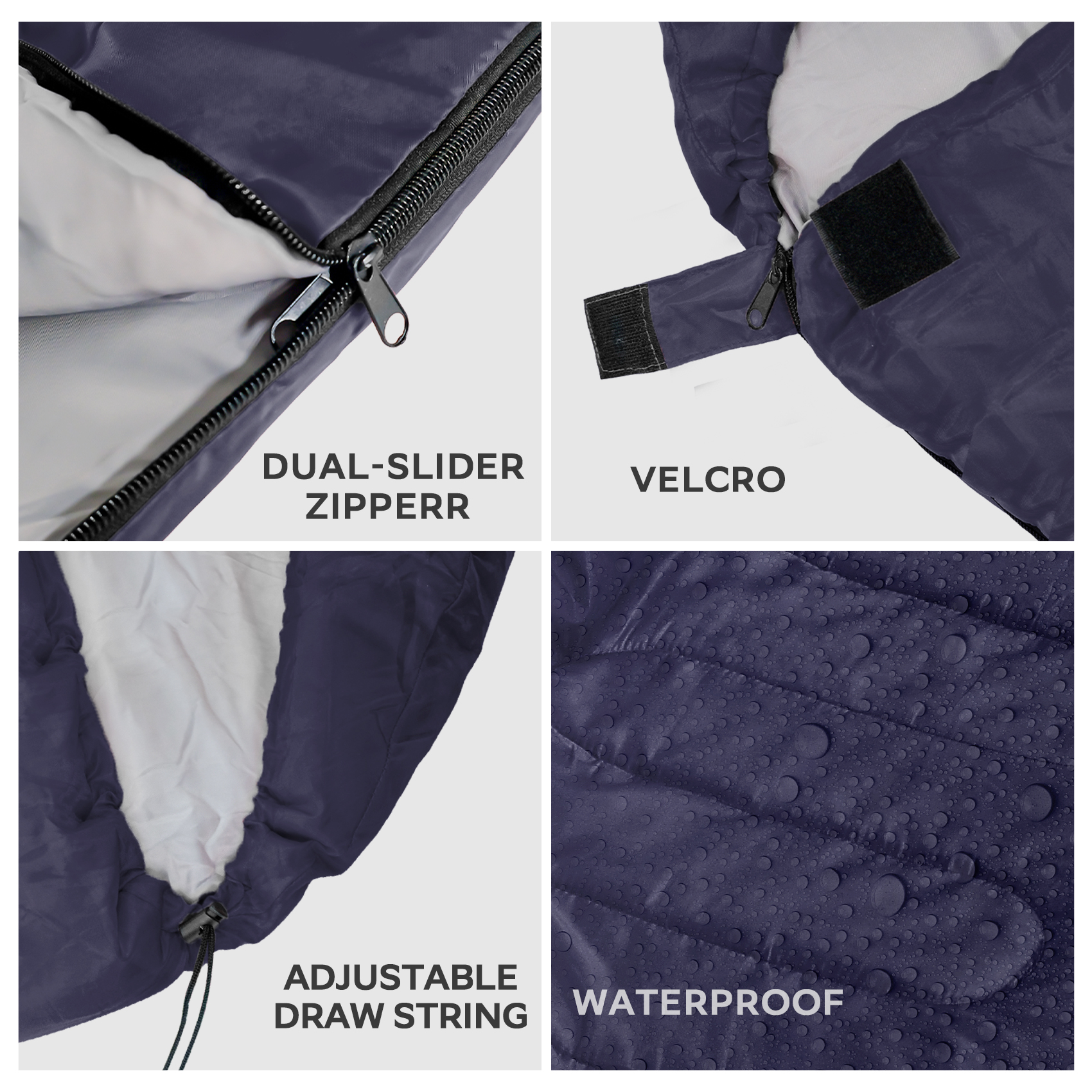 Croosse Lightweight Waterproof Sleeping Bag, Navy photo 3