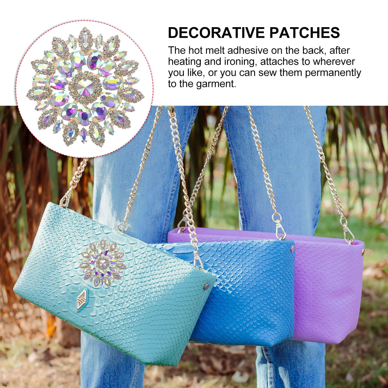 ETHZZLE Multi-Color Iron-On Patch for Clothes, Coats, Hats - Decorative Sewing Applique for Customizing Apparel