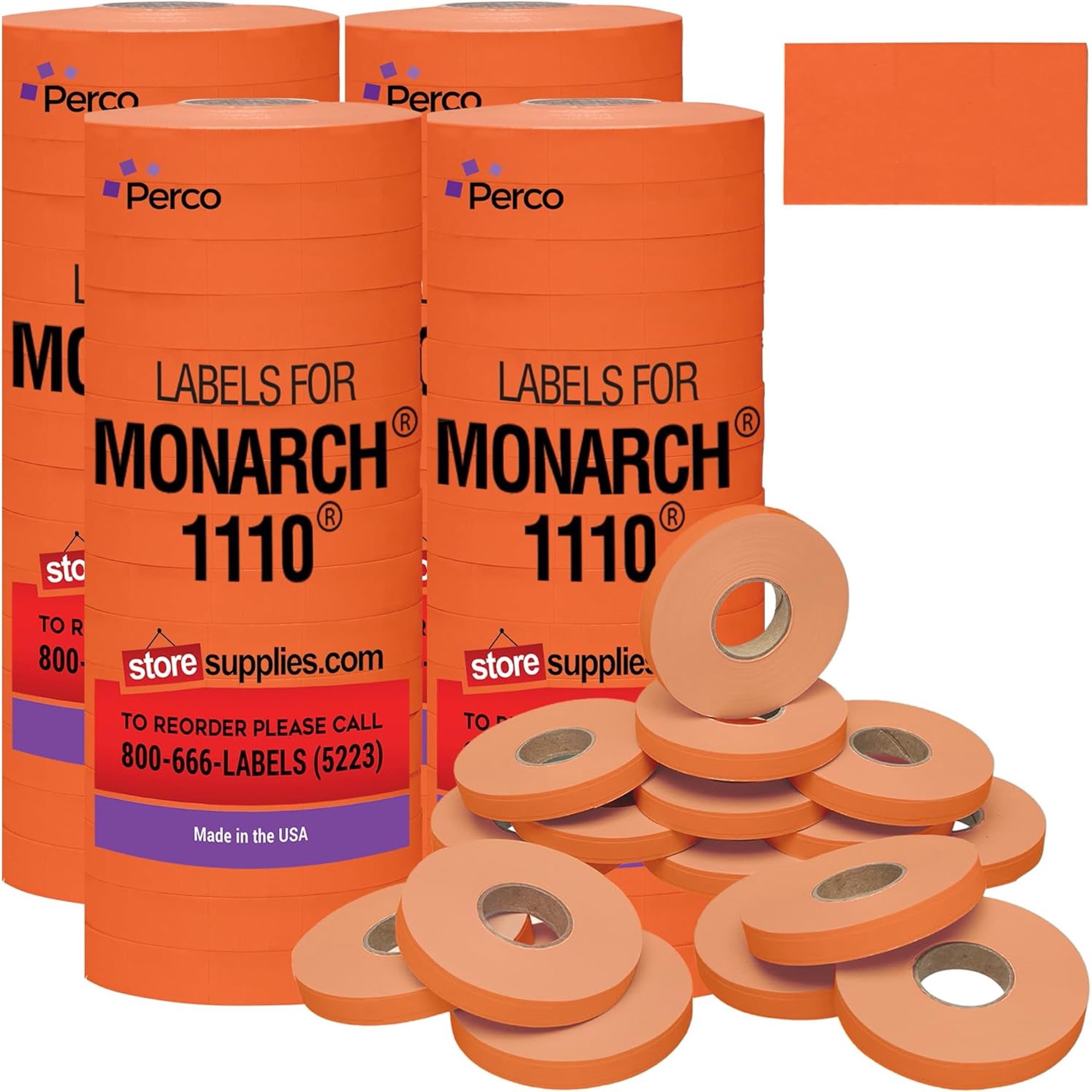 Pricing Labels for Monarch 1110 Red - 68,000 labels w/ 64 Rolls Value Pack, 4 Sleeves - Made in USA