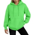 thumbnail image 3 of Mohiass Pullover Hoodies for Women Oversized Fall Trendy 2025 Hooded Sweatshirts Drawstring Fleece Lined Preppy Clothes Green 2XL, 3 of 5