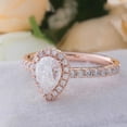thumbnail image 3 of solitaire jewels 1.5CT Pear Moissanite Halo Engagement Ring For Women, 14K Rose Gold, 3 of 9