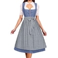 thumbnail image 5 of LEKODE oktoberfest outfits women dirndl dress Bavarian Dress tracht dress Women's Clothing Dirndl Dress Traditional Women's Casual Skirt Two Piece Set Blue L, 5 of 5