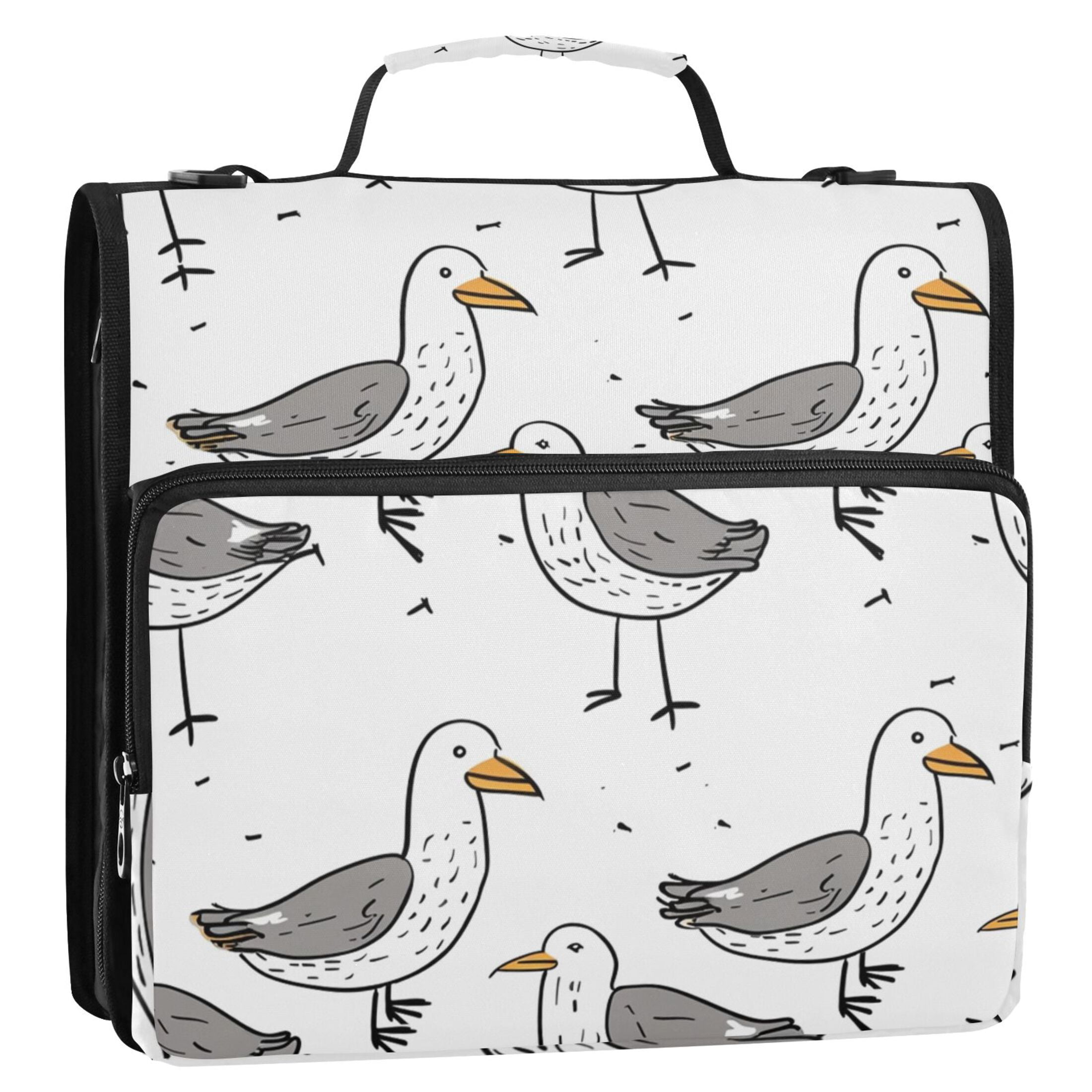 ALAZA Zipper Binder Abstract Bird 3 Ring Trapper Keeper File Folder Organizer Bag