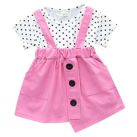 

Girls Set Clothes Summer Baby Skirt Cute Toddler Kids Spotted Girls Outfits&Set Casual Clothes For 18-24 Months