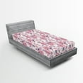 thumbnail image 2 of Ambesonne Floral Design Fitted Sheet, Nude Colors Flowers, Twin Size, Blush Indigo Pastel Pink, 2 of 5