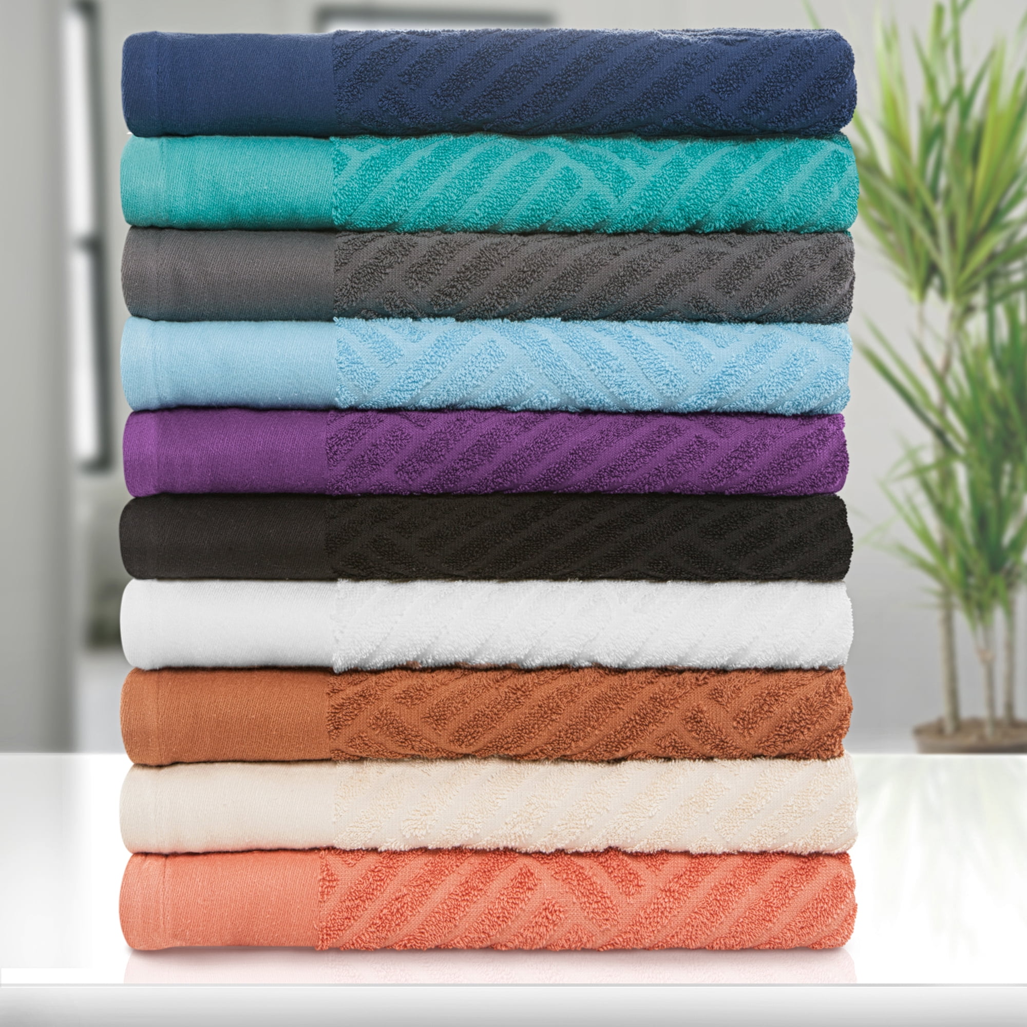 Superior Basketweave Egyptian Cotton Solid 3 Piece Towel Set, Sky Blue