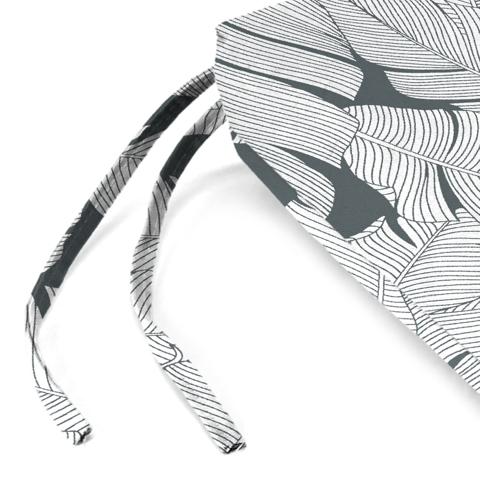 Jordan Manufacturing 17" x 19" Carano Stone Grey Leaves Rectangular Outdoor Seat Cushions with Ties (2 Pack)