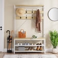 thumbnail image 1 of Garvee Industrial 3-Tier Hall Tree with Bench, 39.9" Coat Rack & Shoe Storage for Entryway, Hallway, Living Room, 1 of 10