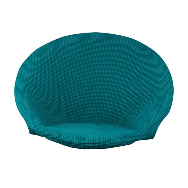 Housse de Chaise Ronde en Jacquard, Housse de Chaise Lune en Polyester à Haute Extensibilité, Protection pour Meubles de Salon, Lavable, Bleu, Taille