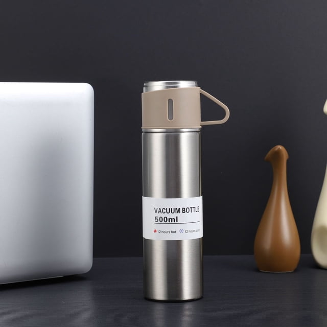 Taza térmica de acero inoxidable 304, de alto valor de color, una taza, tres tapas, tres piezas, taza creativa, caja de regalo, taza de regalo