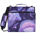 thumbnail image 2 of Zipper Binder with Shoulder Strap 2 inch 3 Ring Waterproof File Folder Organizer Bag 500 Sheet Jellyfish in Space, 2 of 8