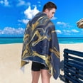 thumbnail image 4 of GZHJMY Microfiber Beach Towel,Blue Gold Marble Texture Super Absorbent Sport Towel with Pouch,Quick Dry Pool Towels Pool Blanket for Swimming,Picnic,Yoga Gym 30×60in Washcloth, 4 of 7