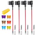 thumbnail image 1 of Gebildet 12 V-24 V estándar Add-a-Circuit fusible grifo ATS mediano Piggy Back portafusibles de cuchilla con arnés de cables 6 piezas fusible estándar (3 A 5 A 7,5 A 10 A 15 A 20 A) y extractor de fus, 1 of 4