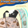 thumbnail image 3 of Beige and Pink Baseball Pattern 17" Waterproof Oxford School Backpacks for Teens, S-Shape Padded Straps, for School, Travel, Hiking, Camping, 3 of 3