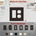 thumbnail image 5 of ENERLITES Combination Duplex Receptacle Outlet/Decorator Switch Wall Plate, Mid-Size 2-Gang, Polycarbonate Thermoplastic, 882131M-BR, Brown, 5 of 7