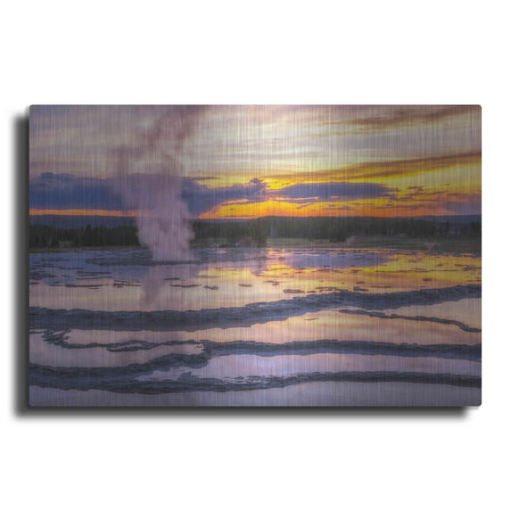 Luxe Metal Art 'Great Sunset - Grand Teton National Park' by Darren White, Metal Wall Art, 24"x16"