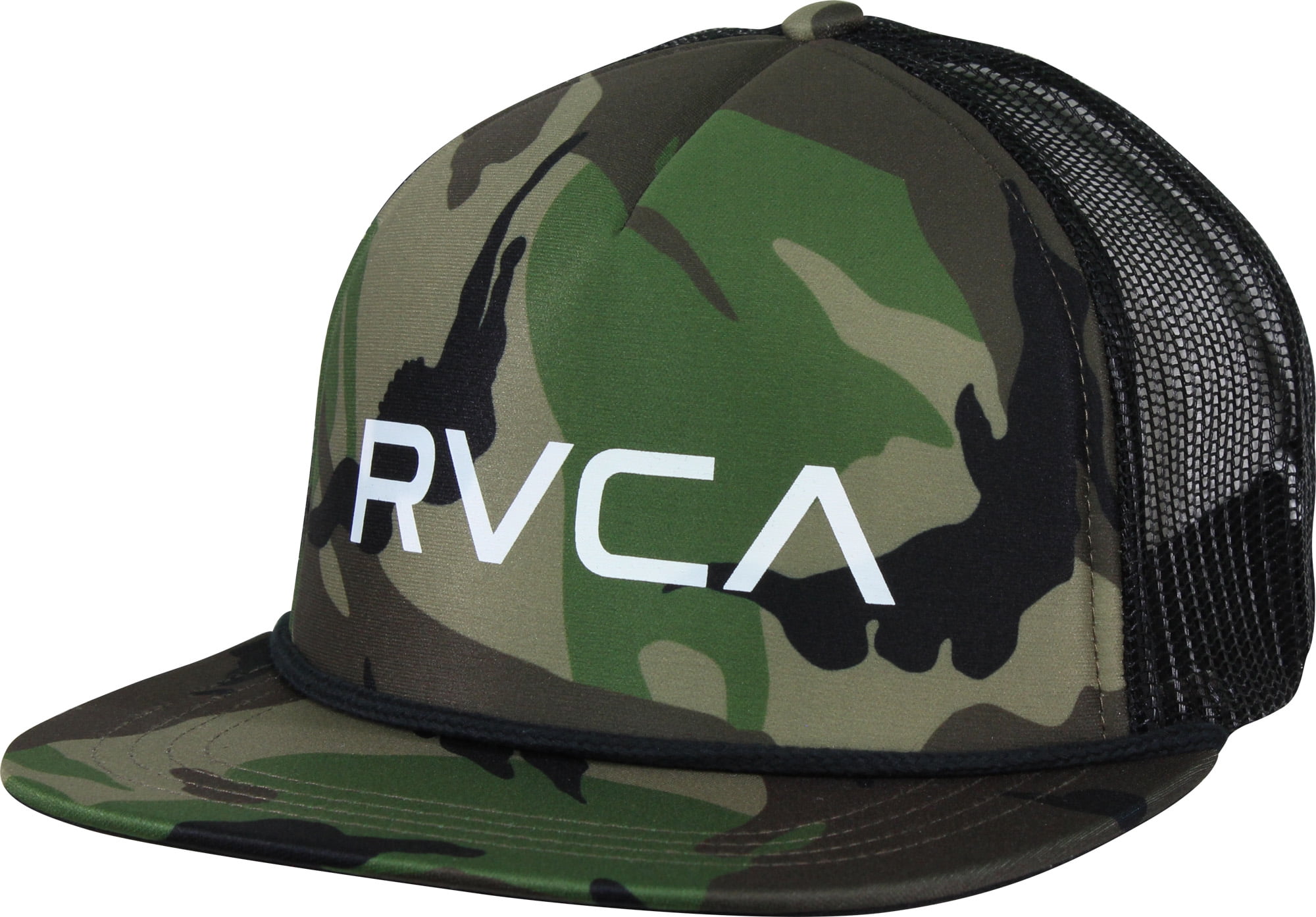 RVCA Mens VA Sport Foamy Trucker Snapback Hat Camo