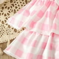 thumbnail image 4 of TAIAOJING Toddler Baby Girl Outfit Girls Ruffles Short Sleeve Romper Bowknot Lattice Prints Skirts Headbands Outfits, 4 of 9