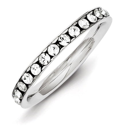 FJC Finejewelers Sterling Silver Crystal Eternity Band