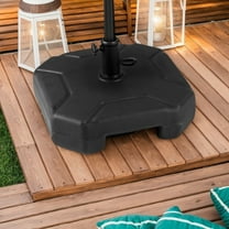 Spaco 17 Inch 88 LBS Heavy-Duty Fillable Umbrella Base, Umbrella Base with Handle for Patio, Garden, Backyard, Black