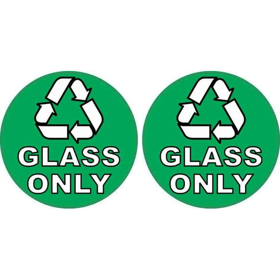 3in x 3in Recycling Glass Only Stickers
