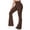 *Brown, variant on ClodeEU Women's High Waisted Stretch Yoga Pants ,Solid Color Flared Sports Running Workout Bottoms Black,Womens Plus XS