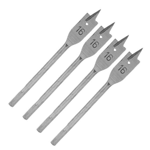 Juego de 4 brocas planas para madera Bling Bling Abridor de agujeros Acero de alto carbono 16 mm