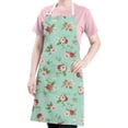 thumbnail image 5 of Pioneer Flower Floral Print Pattern Apron for Women and Men, Cotton Linen Waterproof with Pockets, Adjustable, 33x27 Inch for Kitchen, Gardening, BBQ, Salon, 5 of 6