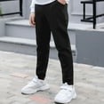 thumbnail image 3 of Vibrex Sweatpants Boy’s Solid Color Pants with Pockets Boys' Athletic Sweatpants Kids Lightweight Joggers Active Running Pants Pull On Skinny Fit Stretch Pants School Uniform for Kids, 3 of 4