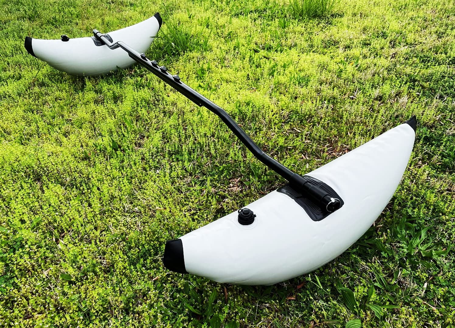 Pactrade Marine Kayak Canoe Outrigger Stabilizer System PVC Inflatable Float Buoy Buoyant Fishing Grey Gray Tube Sidekick Arm Kit Breath Kayaking Rod Adjustable Accessories Repair Patches Outdoor