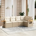 thumbnail image 1 of vidaXL 5 Piece Garden Sofa Set with Cushions Beige Poly Rattan, 1 of 5