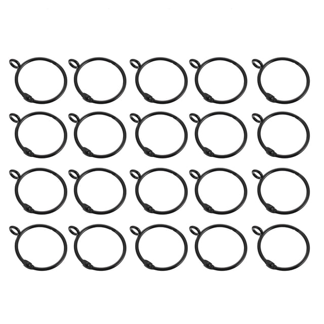 RUNROTOO 1 Set Window Curtain Rings Black Hanging Curtains Homeowners Window Dressing