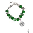 thumbnail image 2 of Delight Jewelry Silvertone Domed Black MPharm - Green Irish Luck Bead Charm Bracelet, 7.5", 2 of 4