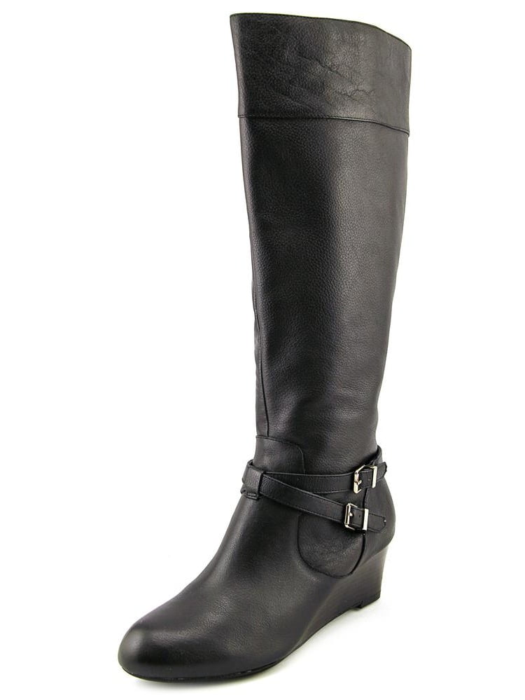 Giani Bernini Women's Kalie Leather Knee High Wedge Boots - Walmart.com