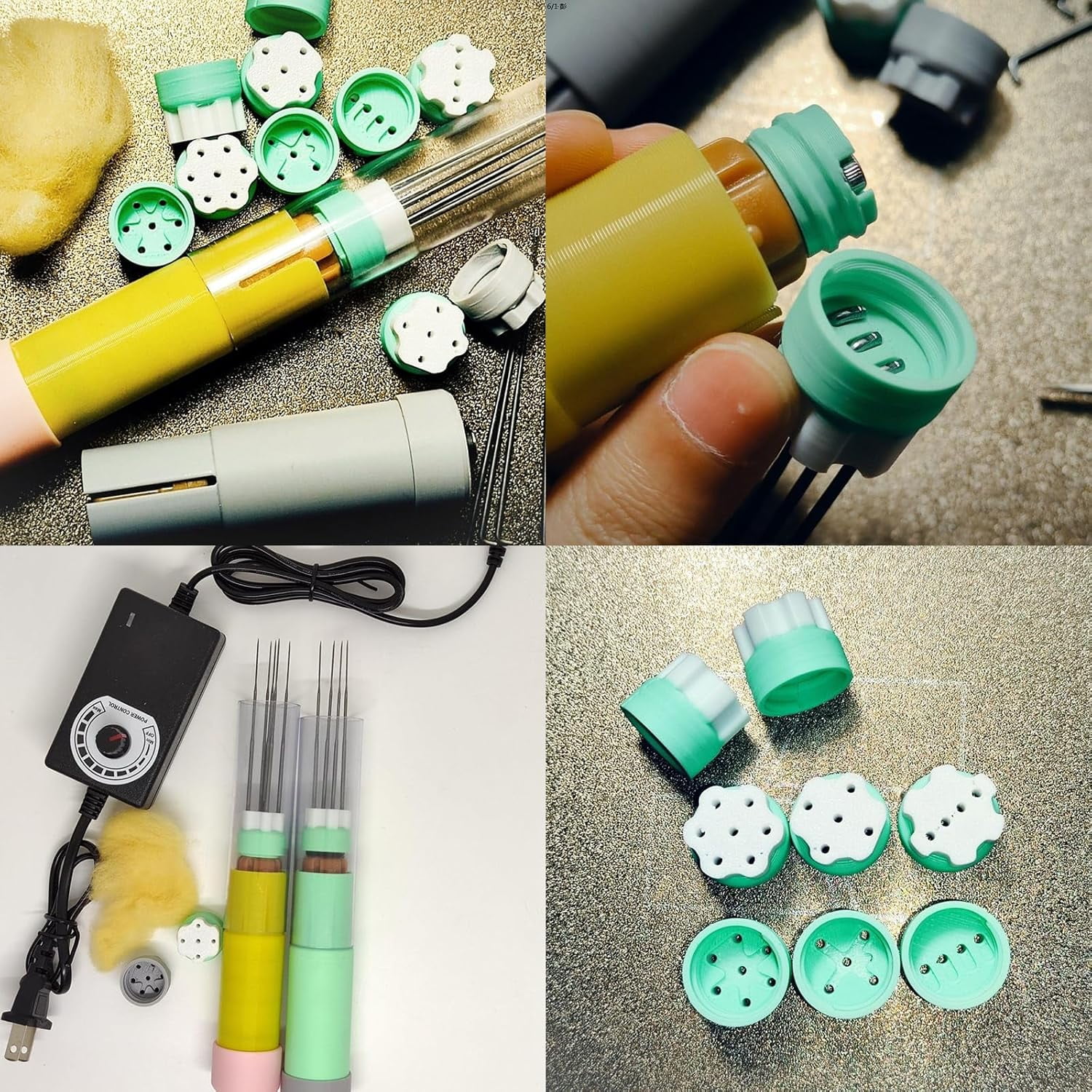 ABPETE Electric Felting Needle Machine, Wool Felting Tool, 1-7 Needles with Speed Control, Easy Needle Change, for Quick Felting, DIY Wool Painting and Felted Craft Work