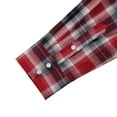 thumbnail image 6 of Coevals Club Men's Western Shirt Cowboy Plaid Country Pearl Snap Button Long Sleeve Two Pockets Work Shirts 24 Red Black White XX-Large, 6 of 7