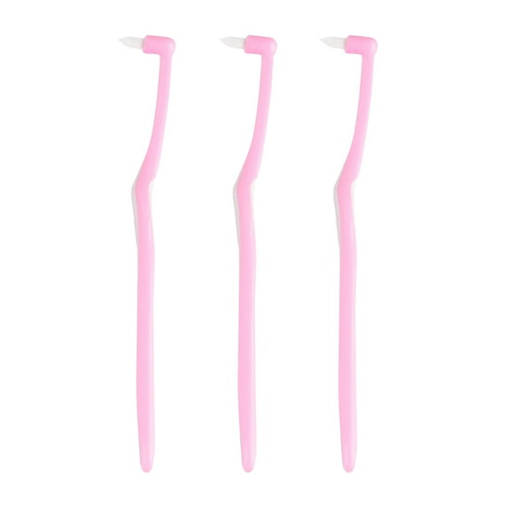 3pcs Multi-purpose Interdental Brush Practical Orthodontic Toothbrush Special Hair Interdental Brush Small Head Wisdom Tooth Brush for Dentist Use Pink