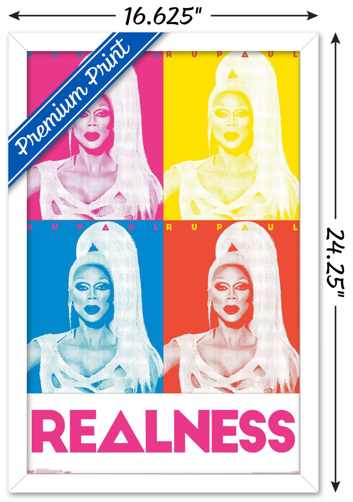 RuPaul - Realness Wall Poster, 14.725" x 22.375", Framed