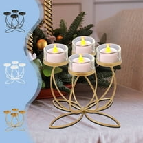 Candle Holder Under 5 ! Kadlawus Romantic Iron Quad Candle Holders Tabletop Metal Stand for Candlelight Dinner Home Decor Wedding Centerpiece Holiday Display Four Cup Tealight Votive Stand