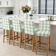 thumbnail image 3 of Sage Green Buffalo Check Bar Stool Cover Set of 6, Farmhouse Plaid Modern Geometric Stretch Bar Chair Cover, Removable Washable Pub Counter Stool Chair Slipcover for Kitchen Dining Room Pub Cafe, 3 of 9