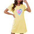 thumbnail image 3 of Sakmal Valentines Moomoo Nightgownss Women Short Sleeve Cute Love Pajama Sleep Dress Heart Print Short Nightgowns for Women M, 3 of 4
