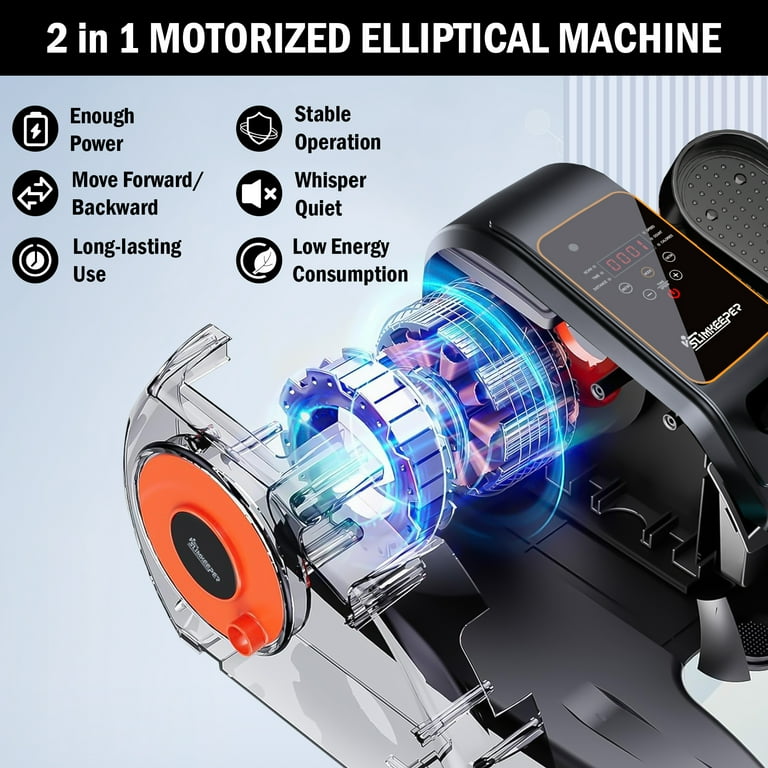 Under Desk Elliptical Machine Electric Ellipse Leg Exerciser for Seniors with 12 Adjustable Quiet Portable Elliptical Machine, Seated Pedal Exerciser with Remote Control
