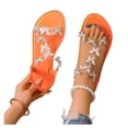 thumbnail image 5 of BRGZLK Flat Sandals For Women 2026 Dressy Butterfly T-Strap Sparkly Bling Summer Elastic Ankle Strap Jeweled Casual Beach Wedding Party Dress, 5 of 5