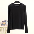 thumbnail image 1 of LNGOOR Modal T-Shirt Basique Uni Col Rond Manches Longues Femmes Automne Tee-Shirt de Base T-Shirt Assorti Grande Taille, 1 of 7