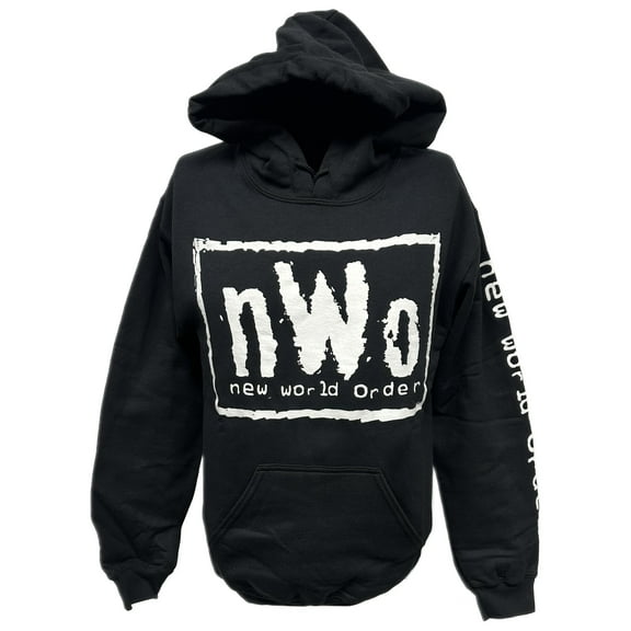 nWo New World Order Mens Black Pullover Hoody Sweatshirt M
