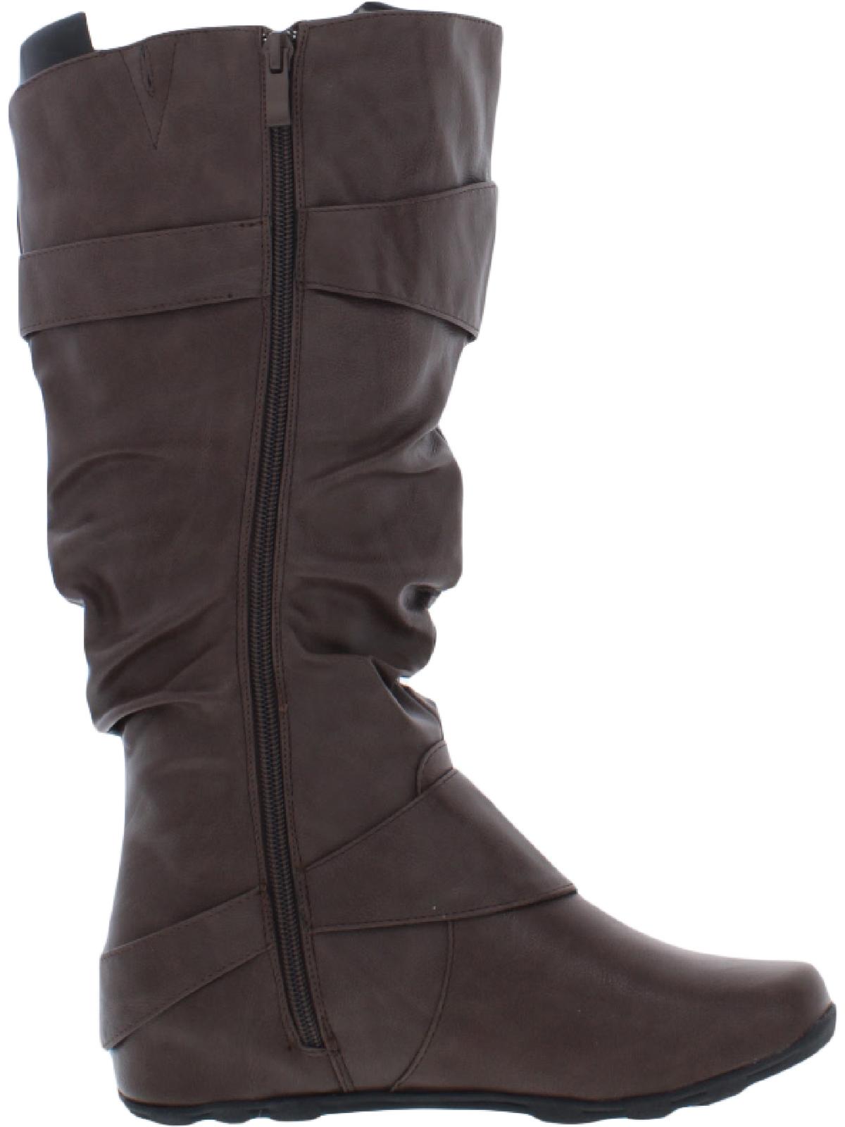 Women's Journee Collection Paris Extra Wide Calf Slouch Boot Brown Faux Leather 8 M