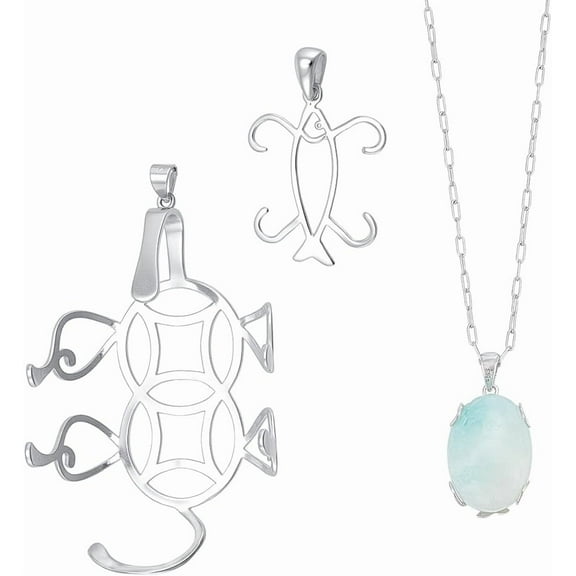 2Pcs 925 Sterling Silver Claw Prong Pendant Setting Blank Bezel Pendant Trays for Irregular Gemstone Nuggets Necklace Jewelry Making Wrapping