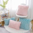 thumbnail image 6 of Set Of 2 Fluffy Pillow Covers New Luxury Series Merino Style Blush Faux Fur Decorative Throw Pillow Covers Square Fuzzy Cushion Case 18X18 Inch, 6 of 7